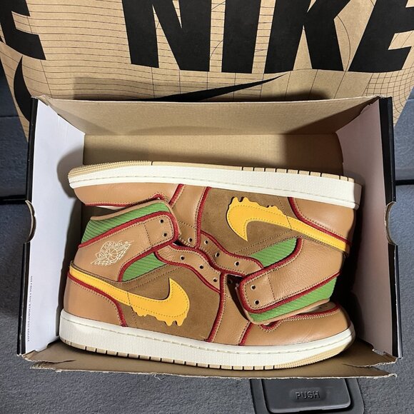 NEW Nike Air Jordan 1 Mid SE Cheeseburger IB7403 224 Men's Size 13 - Picture 6 of 6